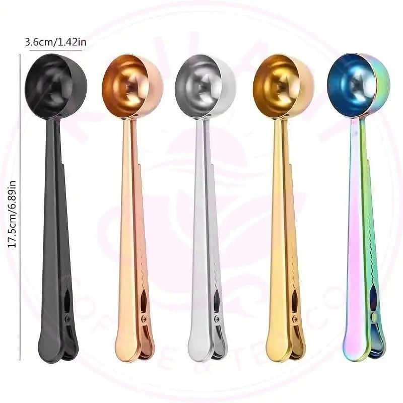 2-in-1 Stainless Steel Coffee Spoon and Sealing Clip