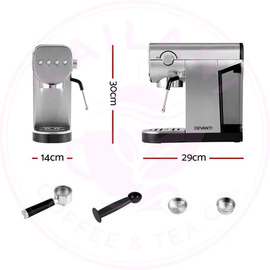 Devanti 20 Bar Coffee Machine Espresso Cafe Maker DropshipZone