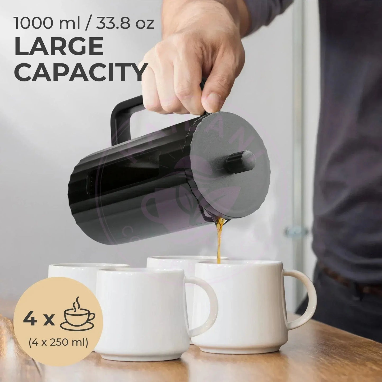 Glass French Press 800ml | Classic Coffee Brewer - Kailani Coffee & Tea Co.