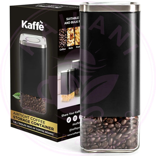 Glass Storage Container | 16oz Square Coffee Jar - Kailani Coffee & Tea Co.