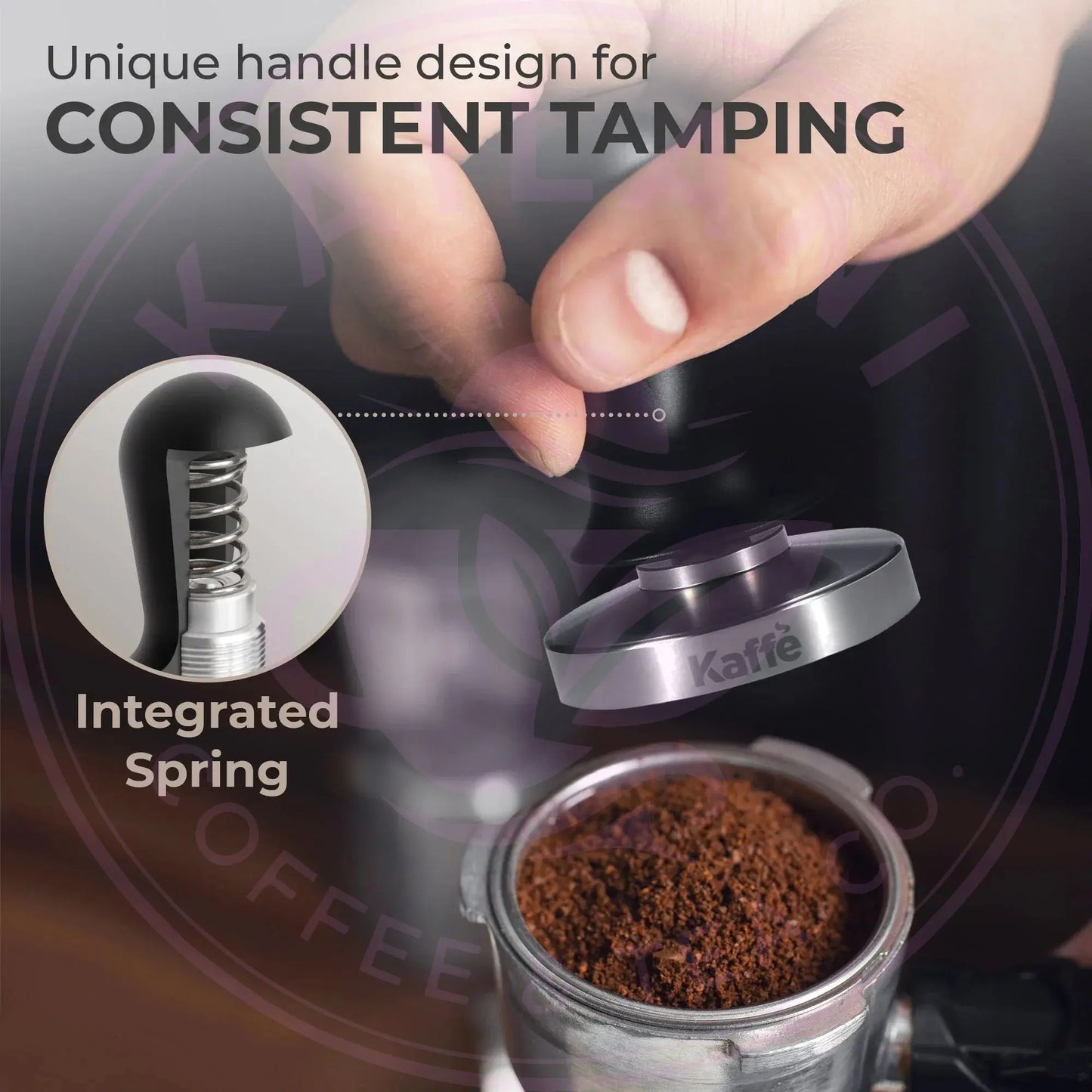 Espresso Tamper with Spring, 54mm, KFCT02-54 Kaffe Products