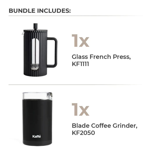 French Press Essentials Bundle – (Black) - Kailani Coffee & Tea Co.