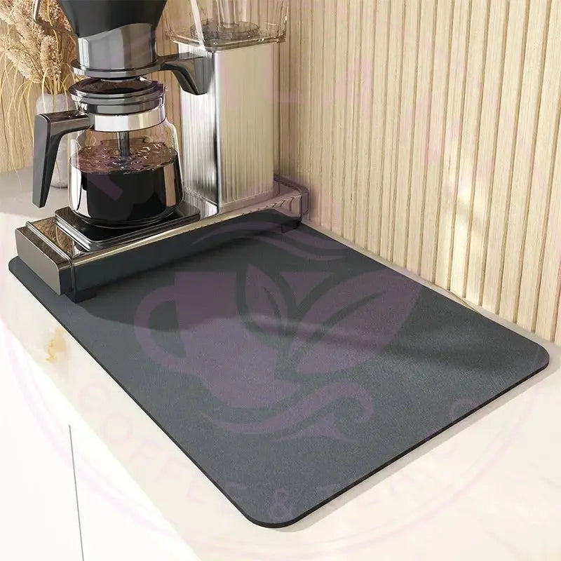 DecorBites™ Espresso Machine Mat Absorbent Kitchen Coffeware for Countertops Decorbites
