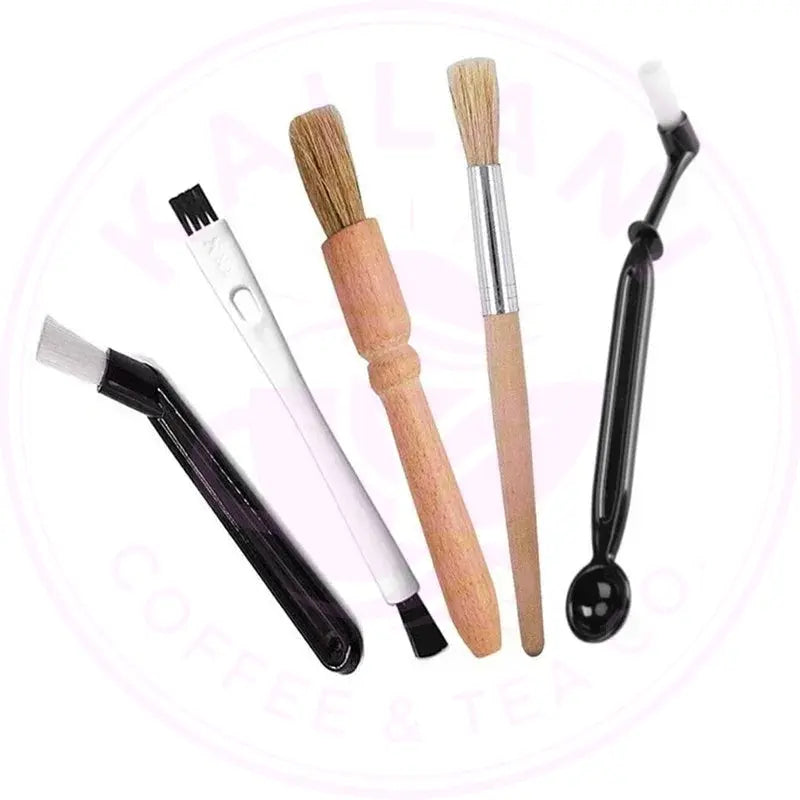 DecorBites™ Coffee Machine Cleaning Brush Set: Wooden Grinder & Nylon Espresso Brushes Decorbites