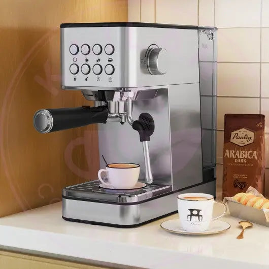Espresso Machine 20 Bar - Costway Compact Silver