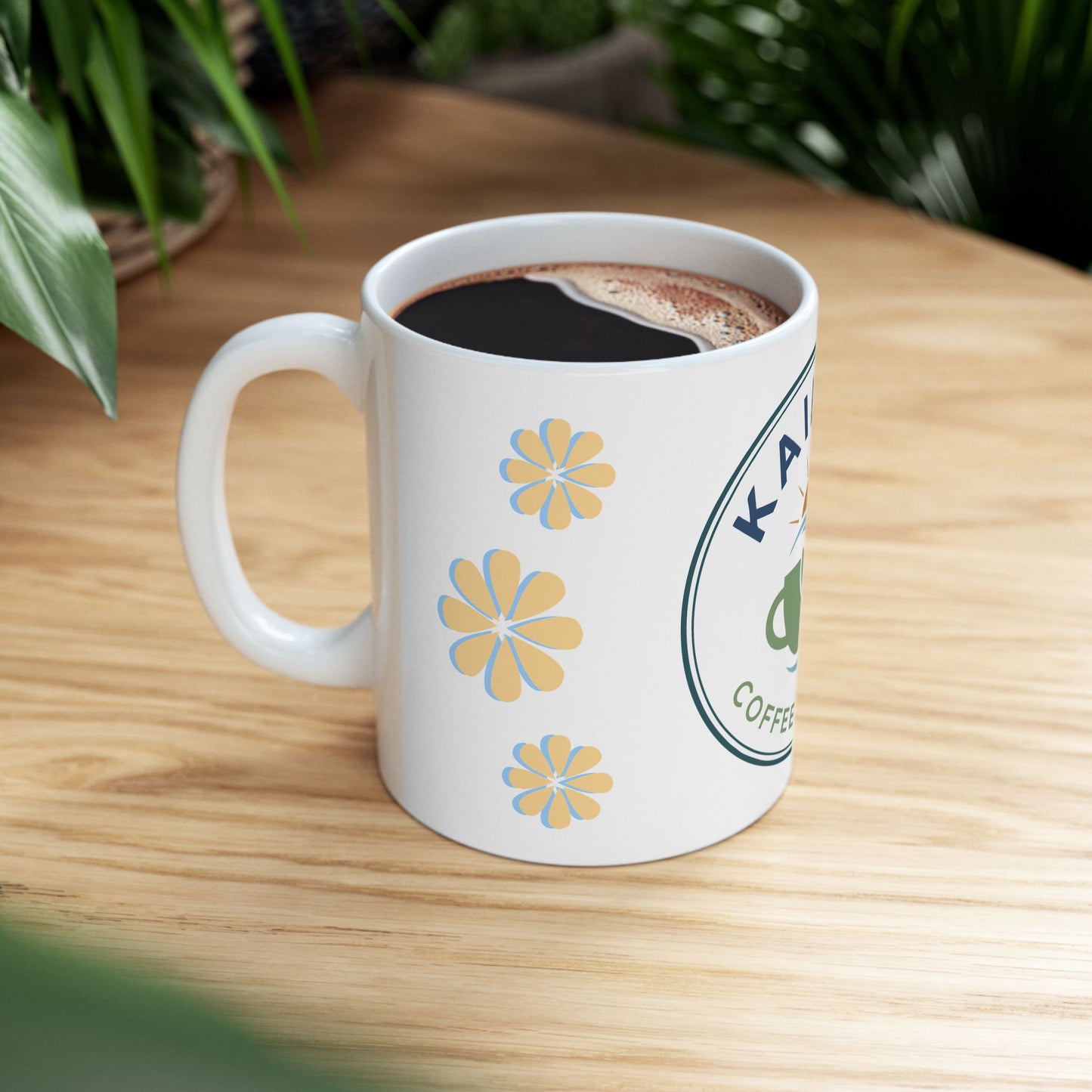 Floral Ceramic Coffee Mug - Kailani Coffee & Tea Co.