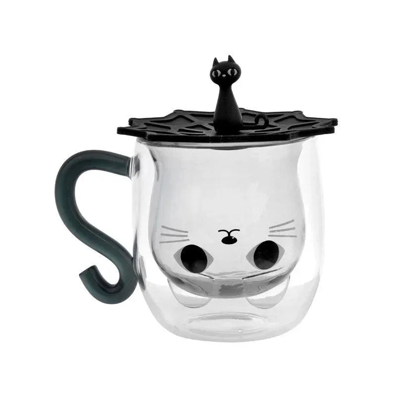 Adorable Cat Paw Glass Cup - Cute Cartoon Coffee Mug for Cat Lovers - Kailani Coffee & Tea Co.