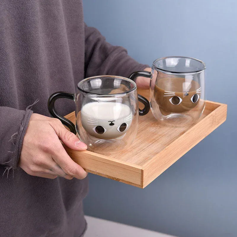 Adorable Cat Paw Glass Cup - Cute Cartoon Coffee Mug for Cat Lovers - Kailani Coffee & Tea Co.