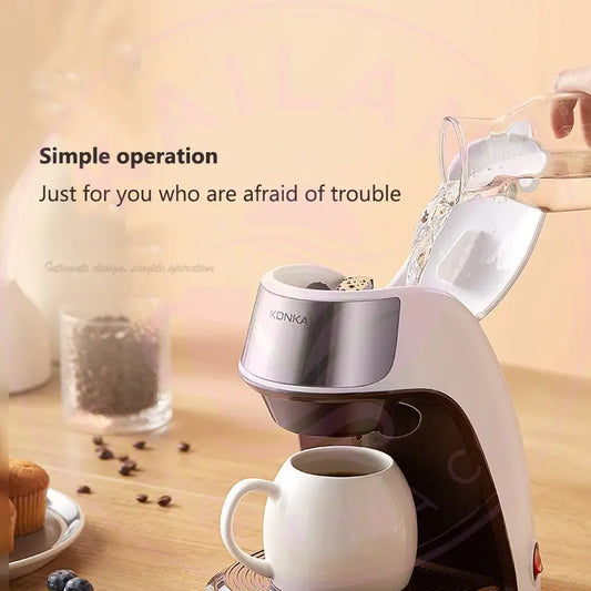 New Coffee Machine Fully Automatic Home Office Mini American Small Portable Coffee Maker FLIPSTYLEZLLC