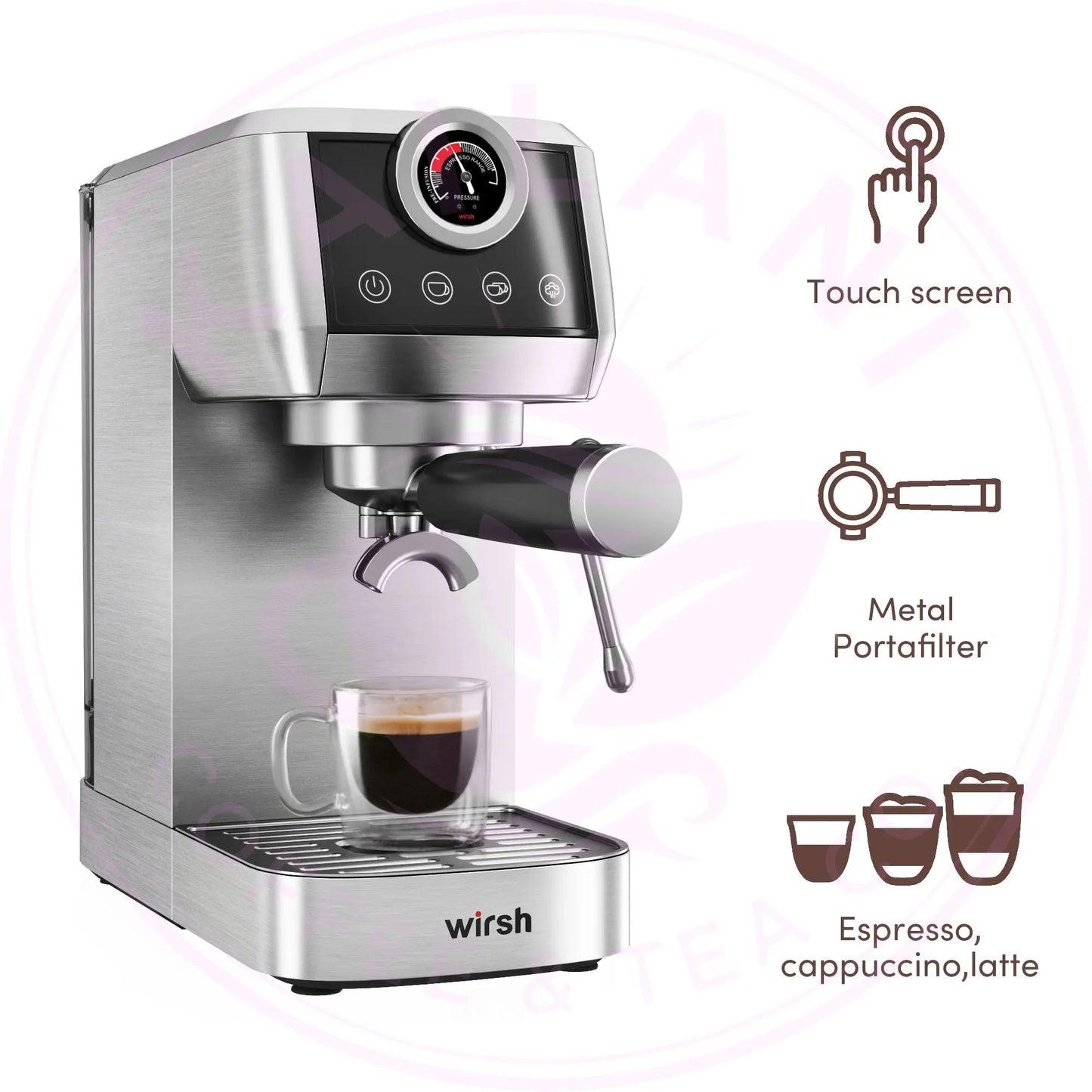 Espresso Machine 20 Bar - Wirsh Home Barista Plus
