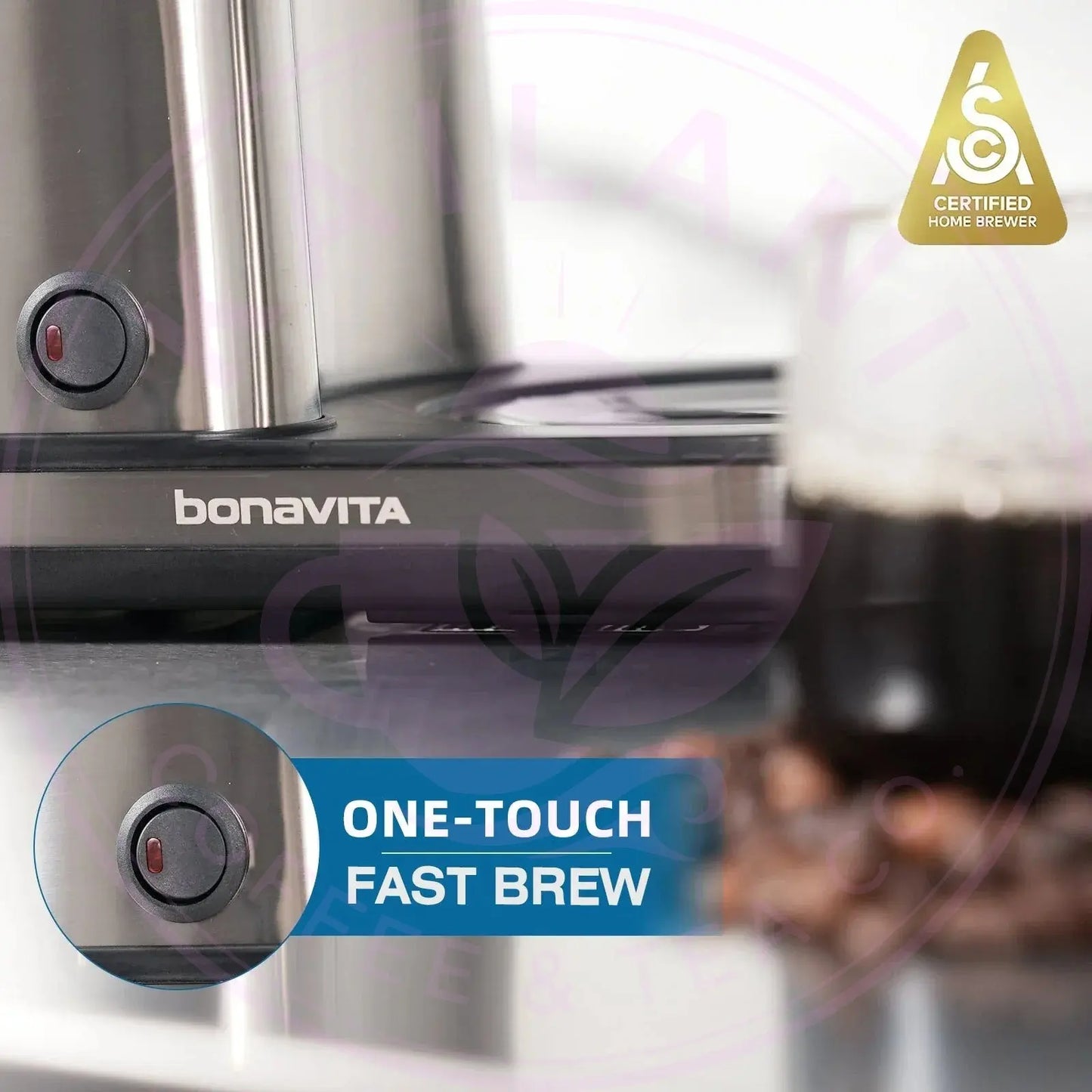 Connoisseur 8-Cup Drip Coffee Brewer One-Touch with Thermal Carafe and Hanging Basket - SCA Certified Home Brewer Bonavita