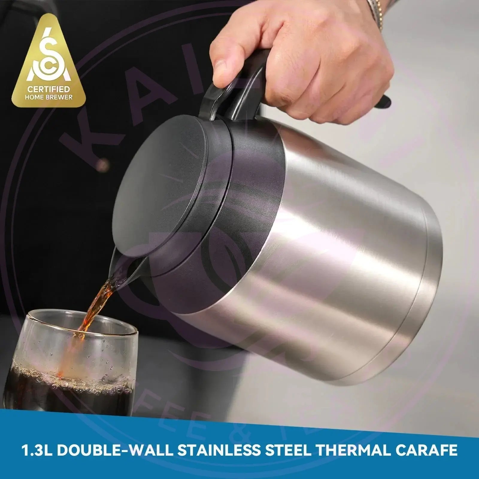 Connoisseur 8-Cup Drip Coffee Brewer One-Touch with Thermal Carafe and Hanging Basket - SCA Certified Home Brewer Bonavita