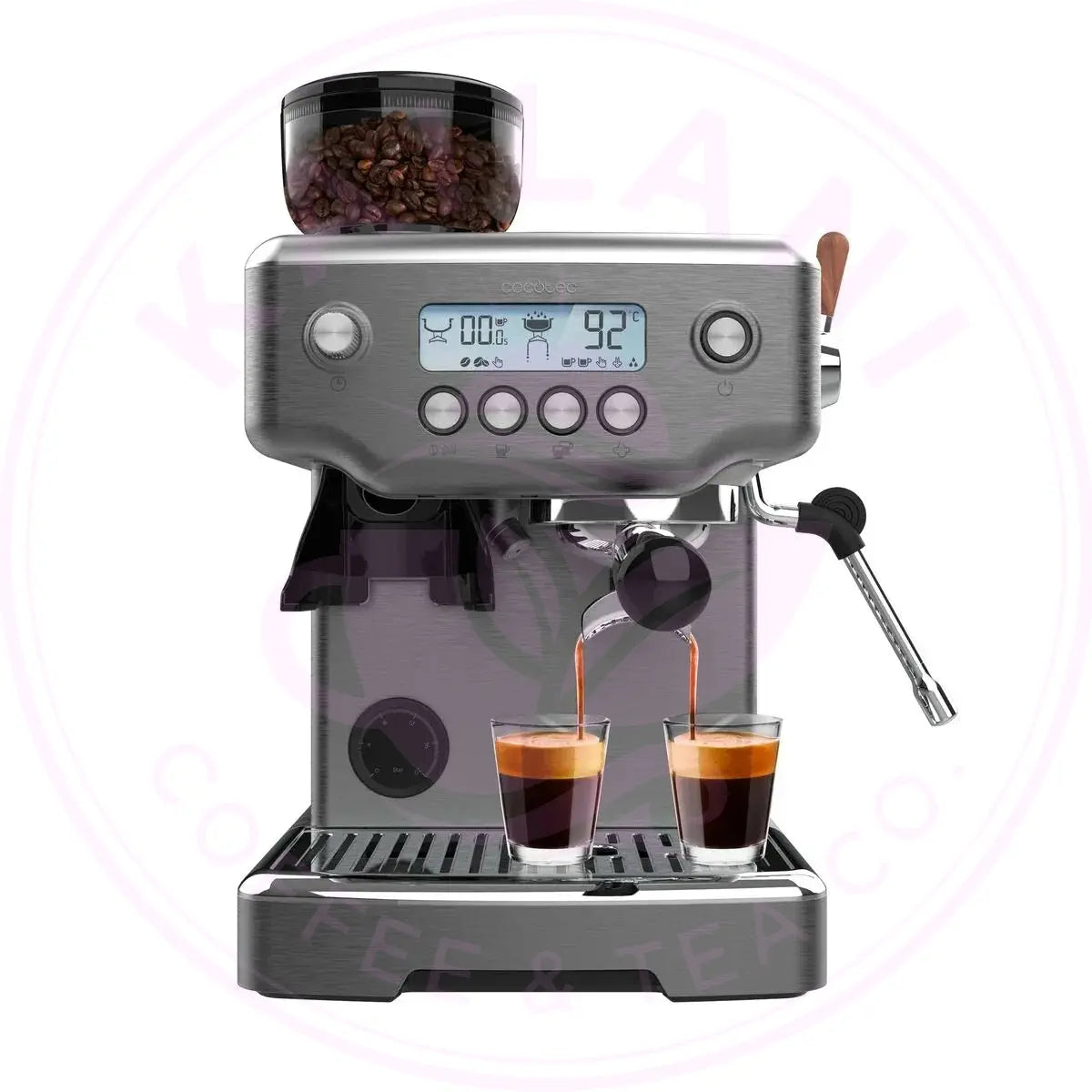 Cecotec Espresso Machine Power Espresso 20 Barista 20bar 2200W grinder steamer Cecotec