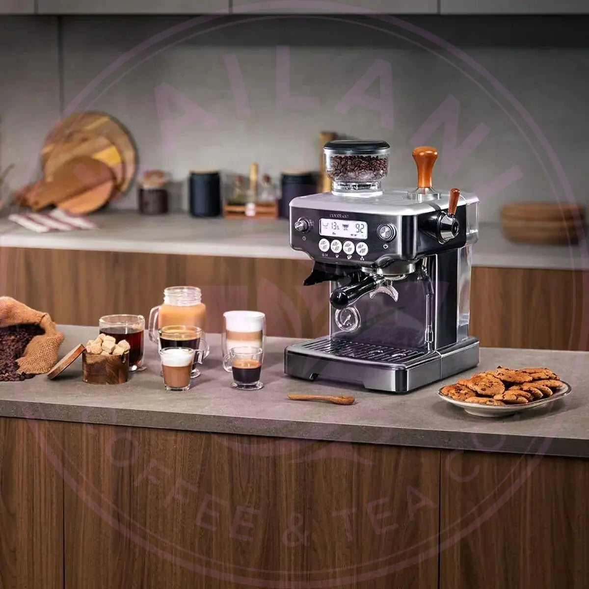 Cecotec Espresso Machine Power Espresso 20 Barista 20bar 2200W grinder steamer Cecotec