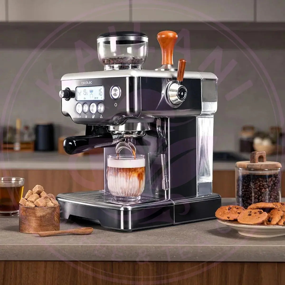 Cecotec Espresso Machine Power Espresso 20 Barista 20bar 2200W grinder steamer Cecotec