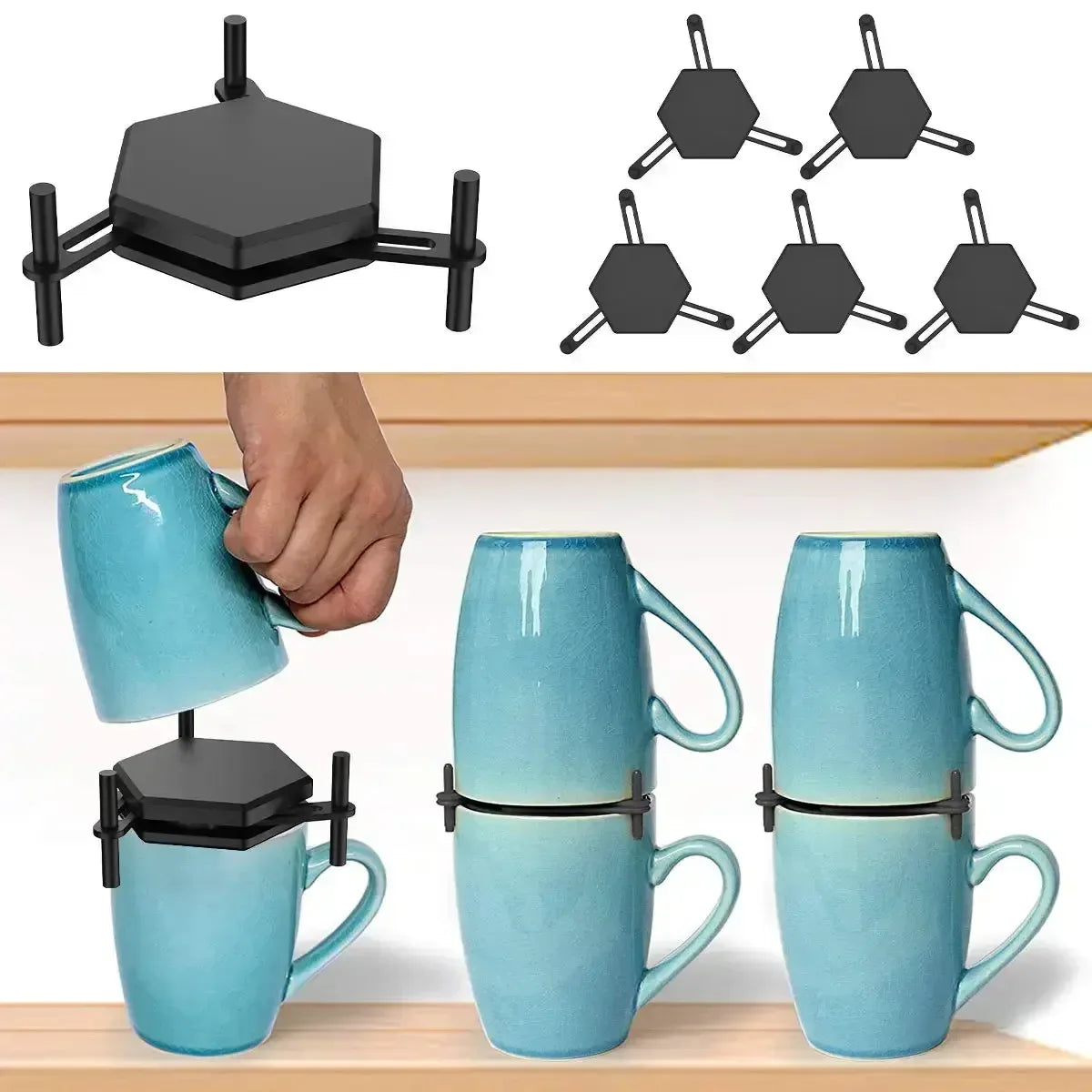 Adjustable Coffee Mug Holder - Stackable Cup Organizer Rack - Kailani Coffee & Tea Co.