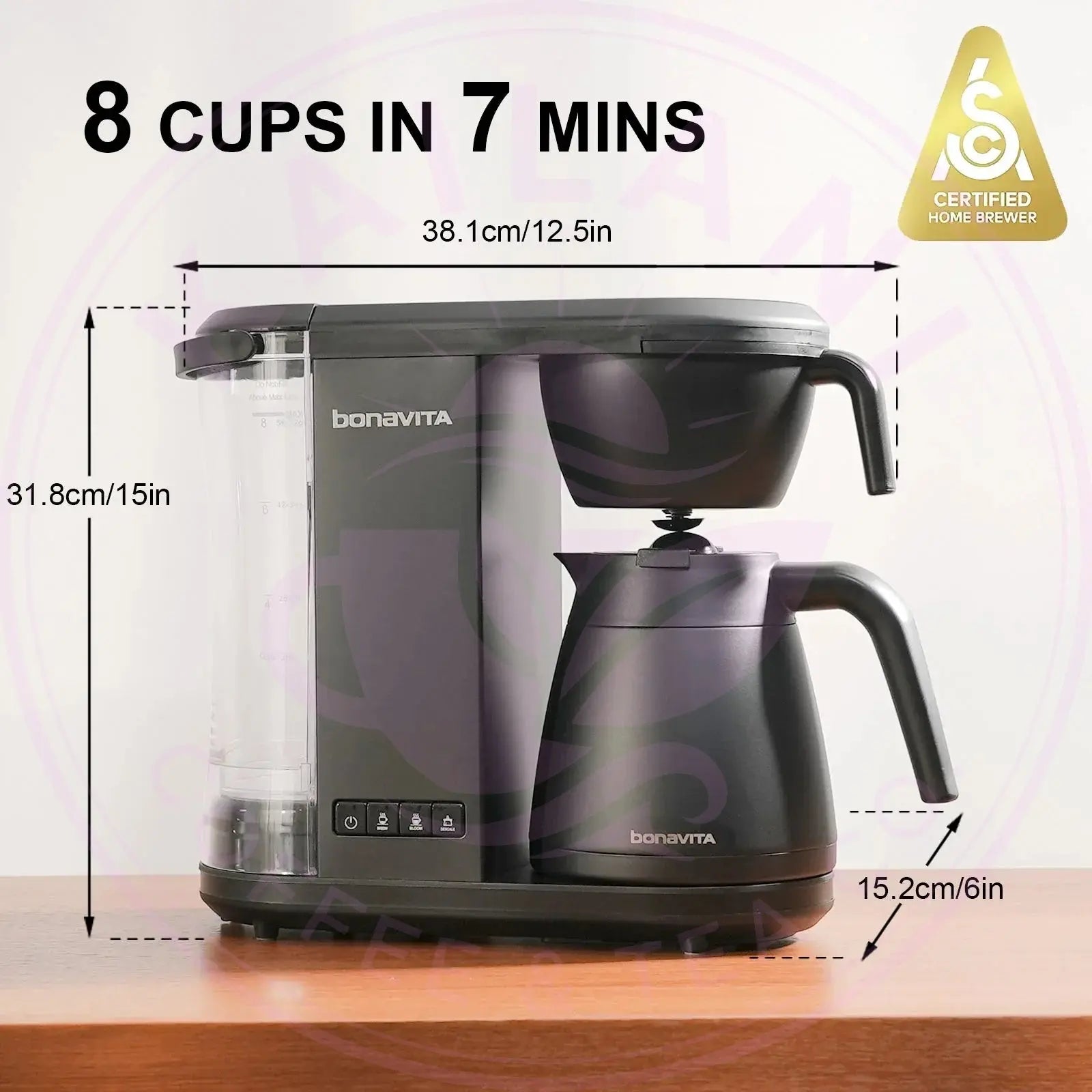 Enthusiast 8-Cup Drip Coffee Brewer with 1.3L Thermal or Glass Carafe Bonavita