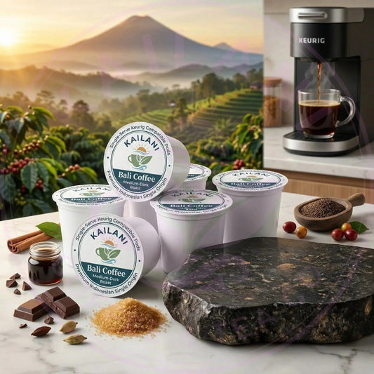 Bali Coffee Pods - Med/Dark Indonesian Single Origin 12ct - Kailani Coffee & Tea Co.
