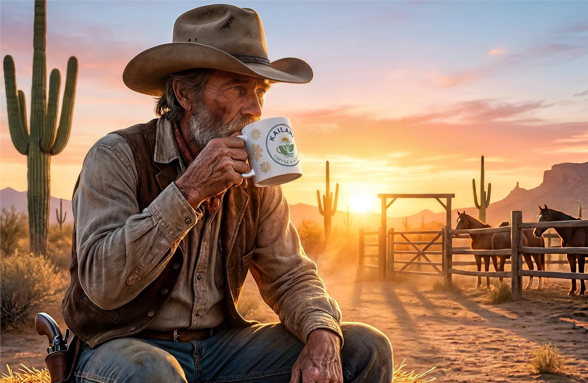 Load video: Even cowboys want the freshest small batch roast to order Kailani Coffee to start their mornings!