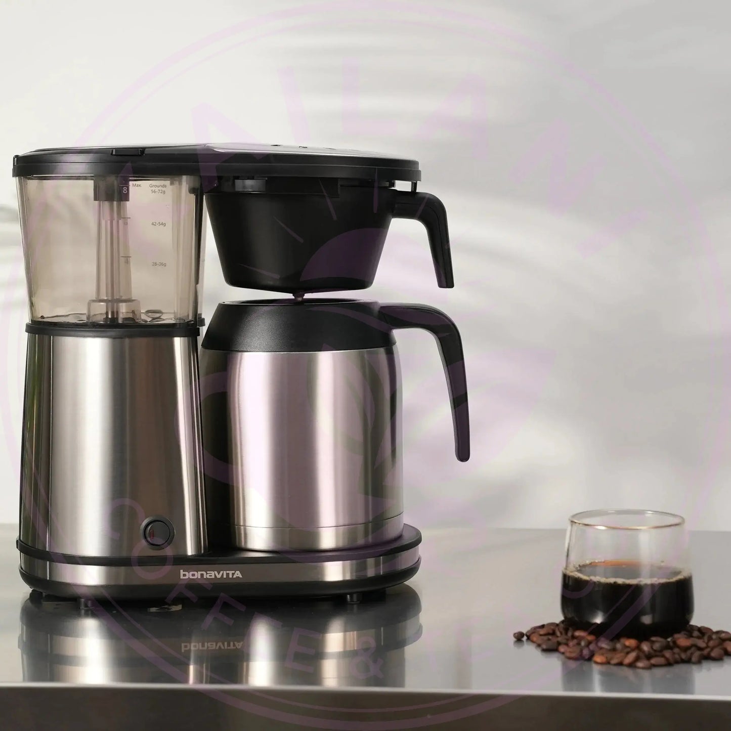 Connoisseur 8-Cup Drip Coffee Brewer One-Touch with Thermal Carafe and Hanging Basket - SCA Certified Home Brewer Bonavita