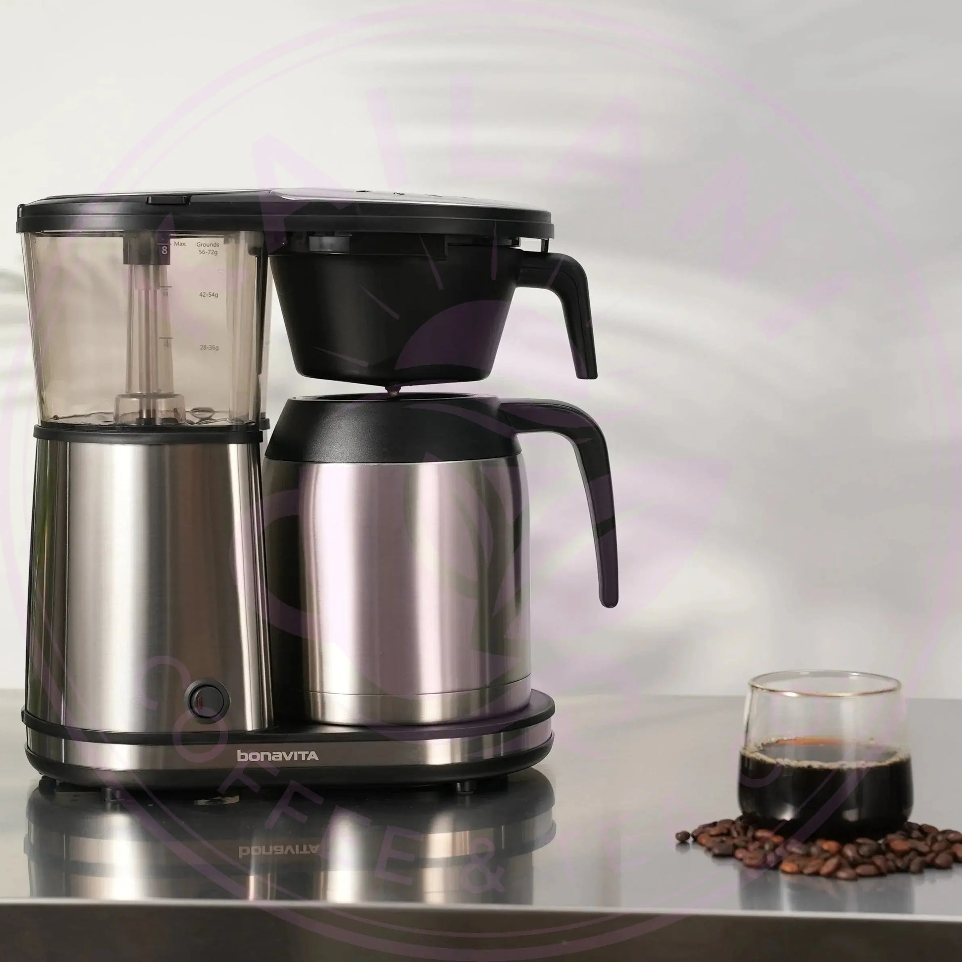 Connoisseur 8-Cup Drip Coffee Brewer One-Touch with Thermal Carafe and Hanging Basket - SCA Certified Home Brewer Bonavita
