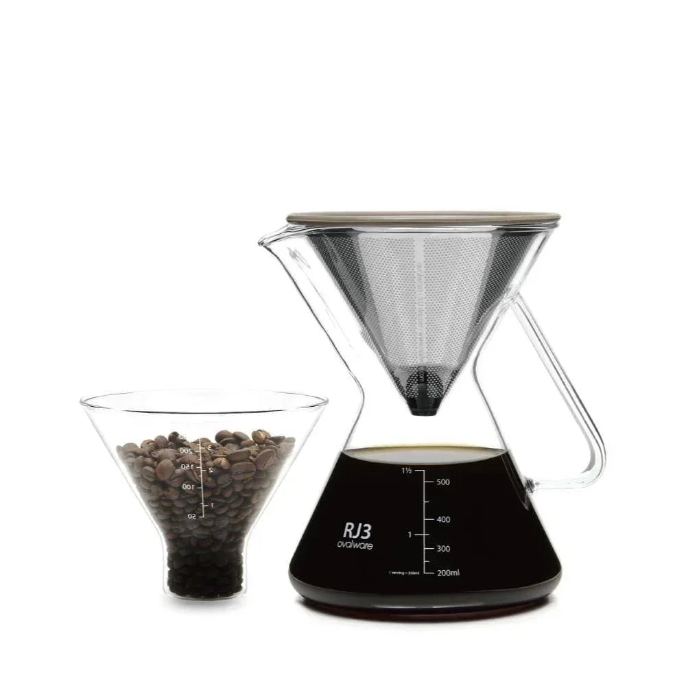 Pour Over Coffee Maker & Filter Set - 500ml/17oz Glass Carafe Dripper - Kailani Coffee & Tea Co.