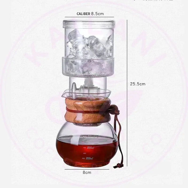 DecorBites™ Glass Coffee Kettle Dripper Pot Cold Brew Ice Dripper 400ml Coffee Maker Decorbites