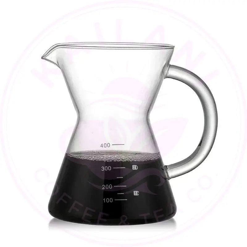 Glass Coffee Pot with Stainless Steel Filter - Pour Over Coffee Maker - Kailani Coffee & Tea Co.