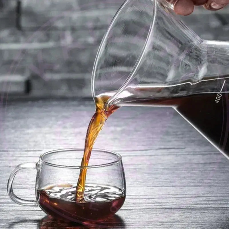 Glass Coffee Pot with Stainless Steel Filter - Pour Over Coffee Maker - Kailani Coffee & Tea Co.