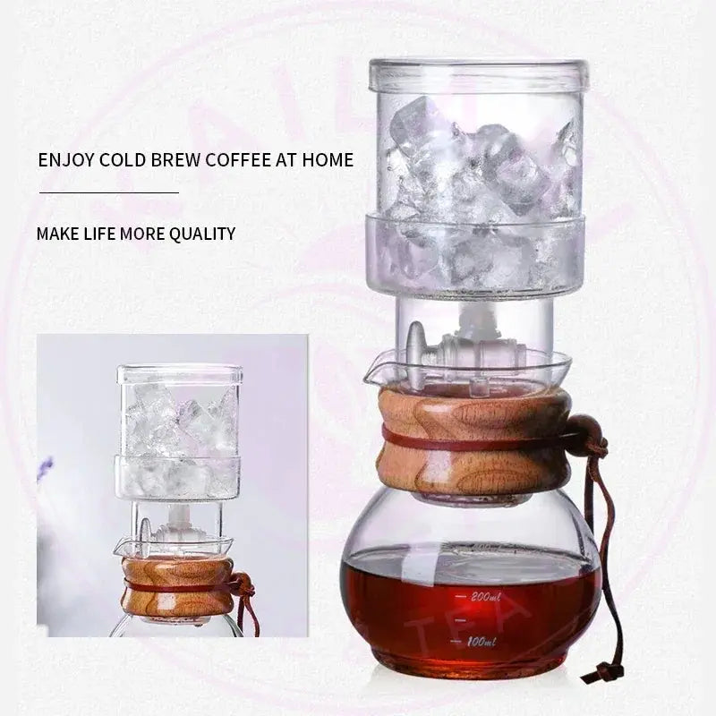 DecorBites™ Glass Coffee Kettle Dripper Pot Cold Brew Ice Dripper 400ml Coffee Maker Decorbites