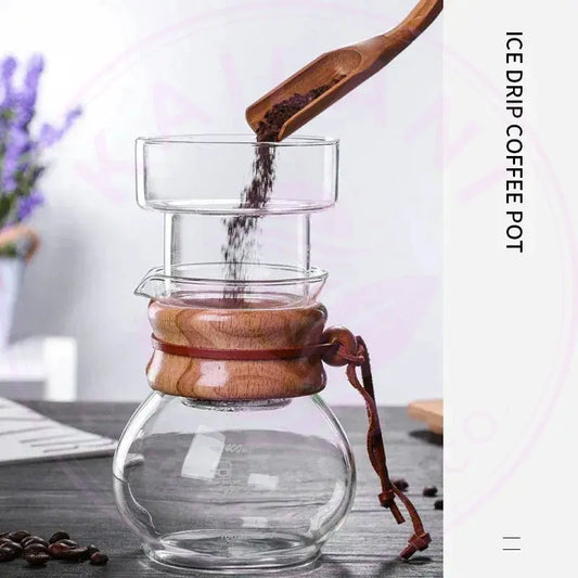 DecorBites™ Glass Coffee Kettle Dripper Pot Cold Brew Ice Dripper 400ml Coffee Maker Decorbites