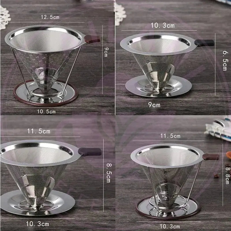 Reusable Coffee Filter Dripper - Double Layer Stainless Steel - Kailani Coffee & Tea Co.
