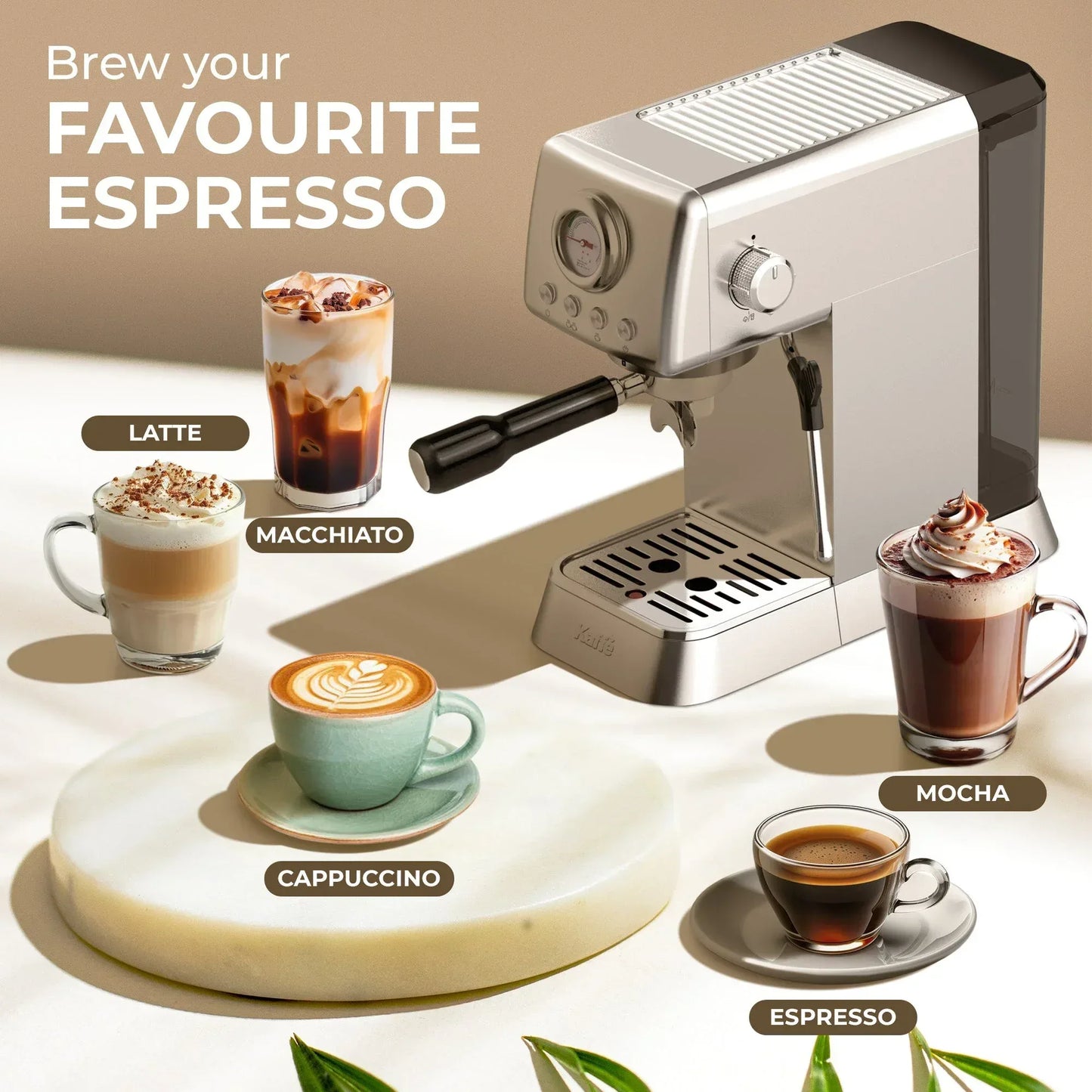 Espresso Coffee Machine with Milk Frother KF1000X - Kailani Coffee & Tea Co.