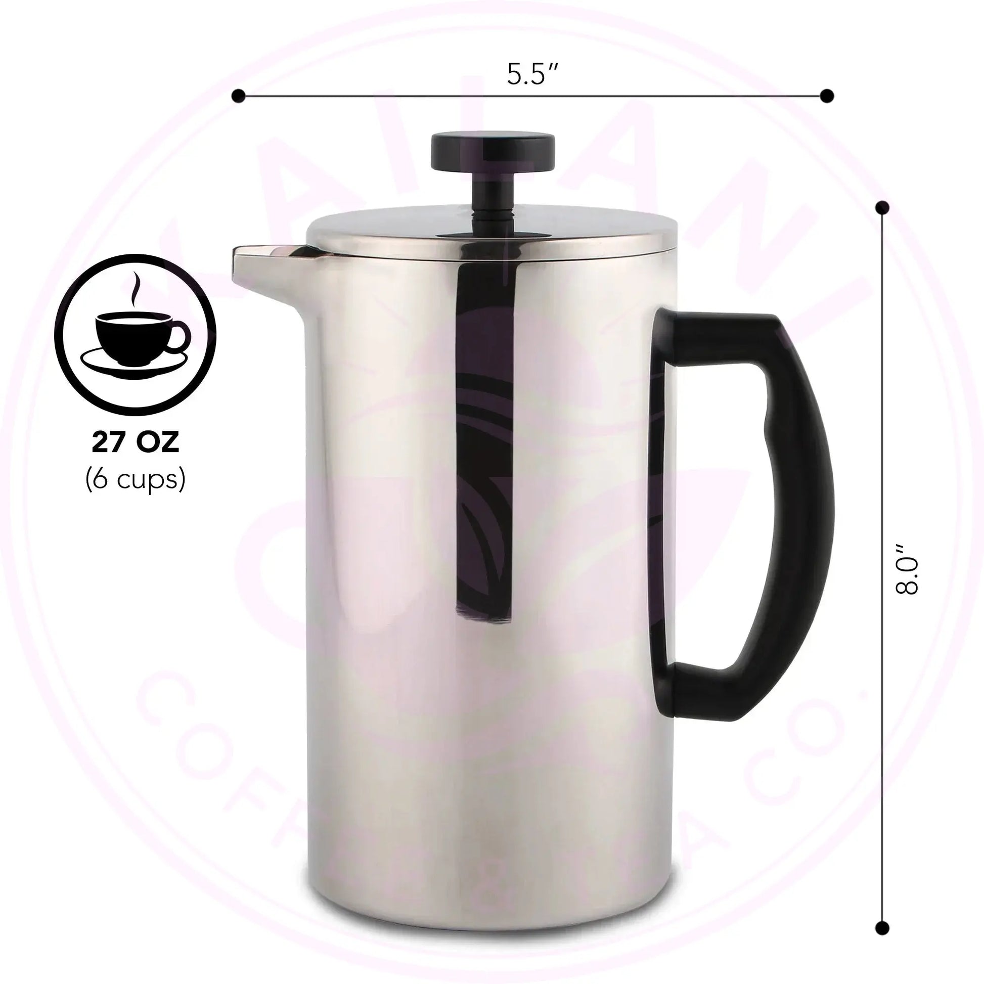 Stainless Steel French Press | Bold Coffee Maker - Kailani Coffee & Tea Co.