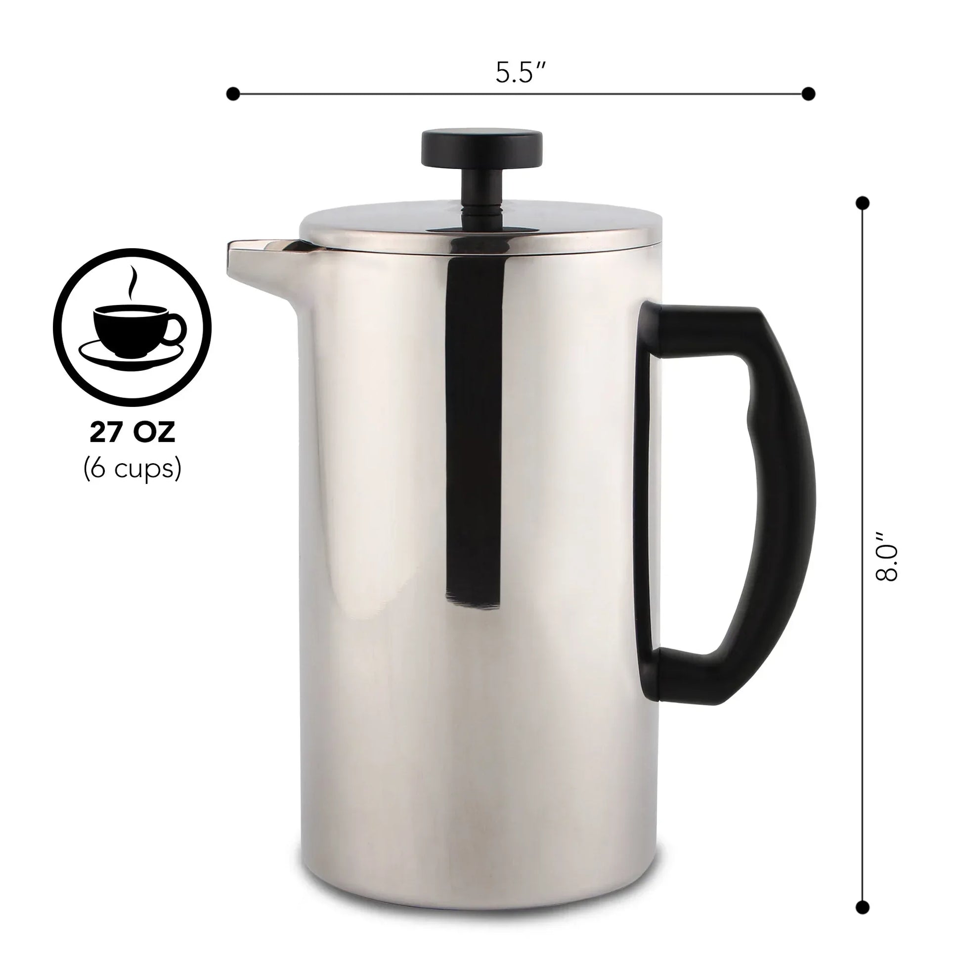 Stainless Steel French Press & Grinder Bundle - Kailani Coffee & Tea Co.