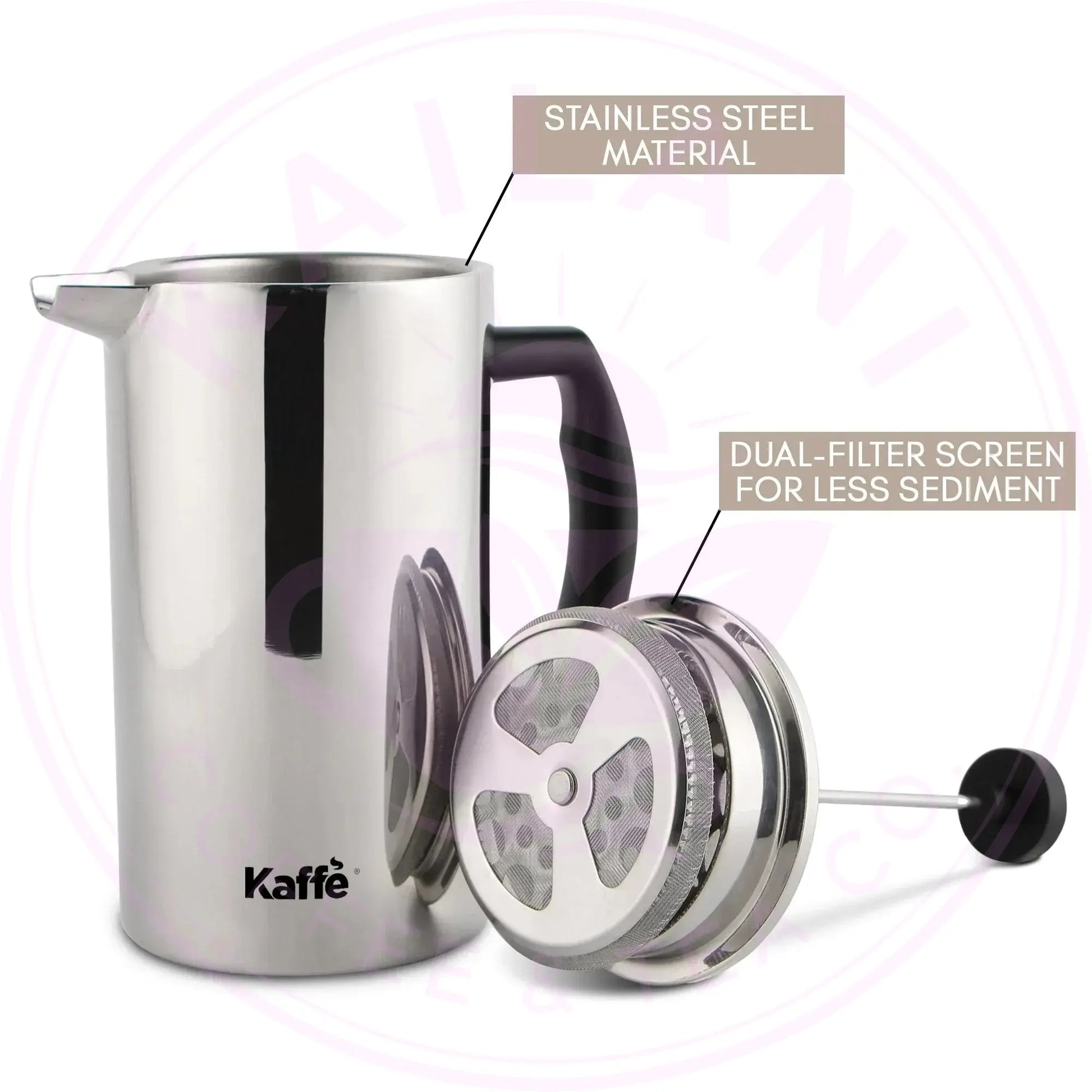 Stainless Steel French Press | Bold Coffee Maker - Kailani Coffee & Tea Co.