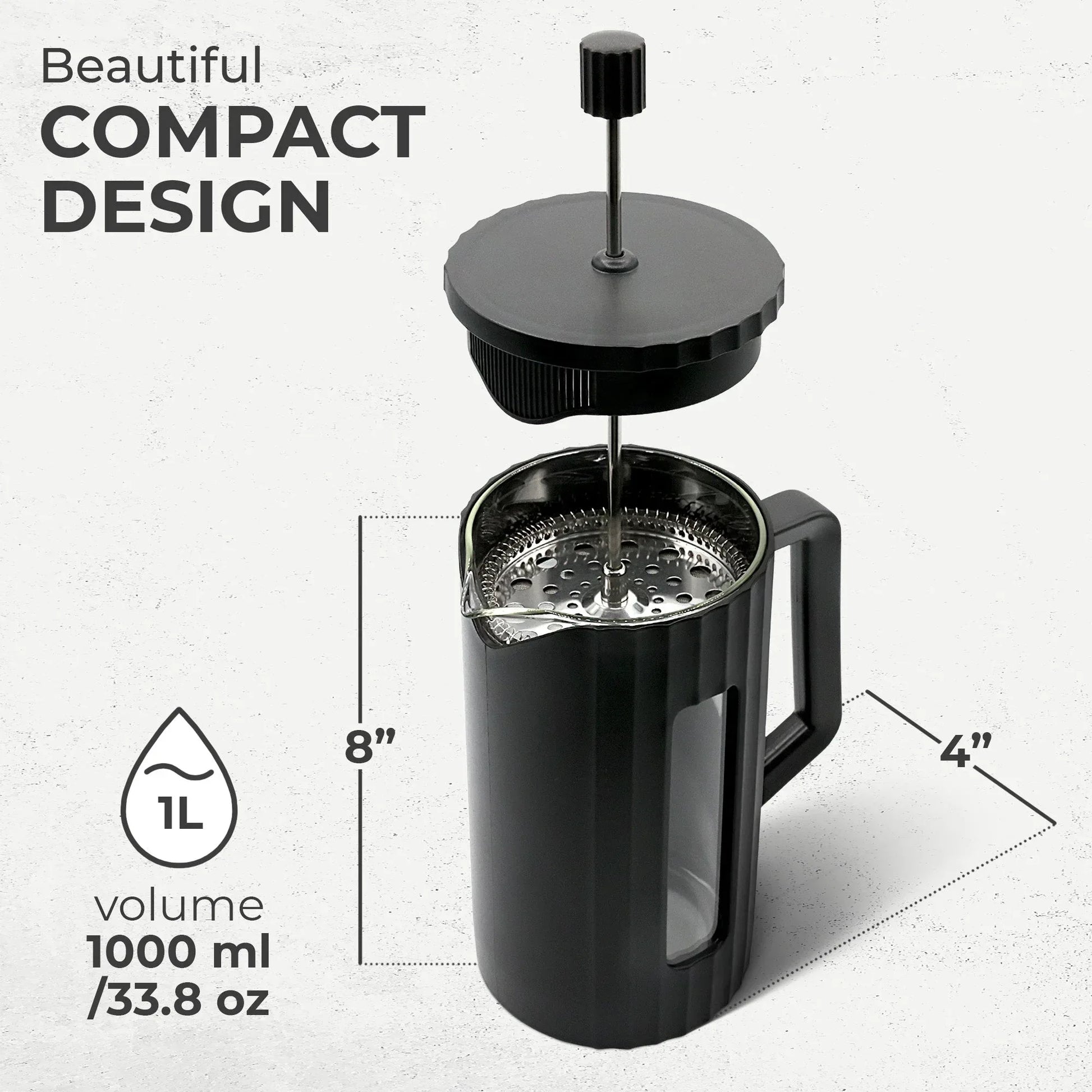 French Press Essentials Bundle – (Black) - Kailani Coffee & Tea Co.