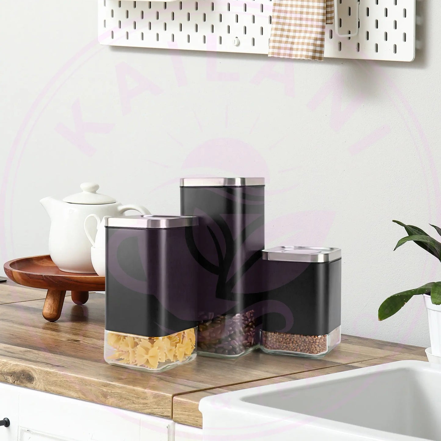 8oz Square Glass Storage Container, KF3020S Kaffe Products