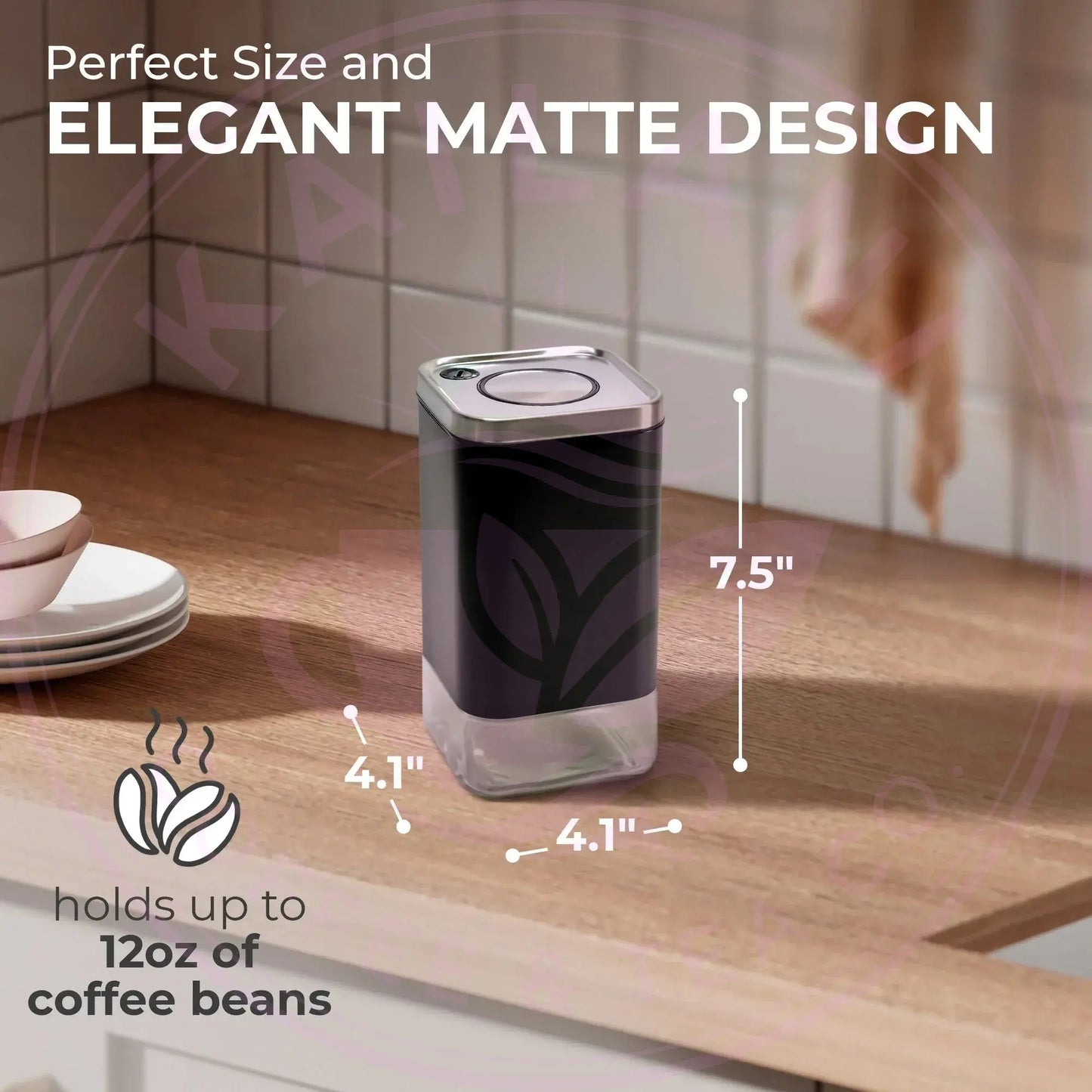 12oz Square Glass Storage Container, KF3021S Kaffe Products