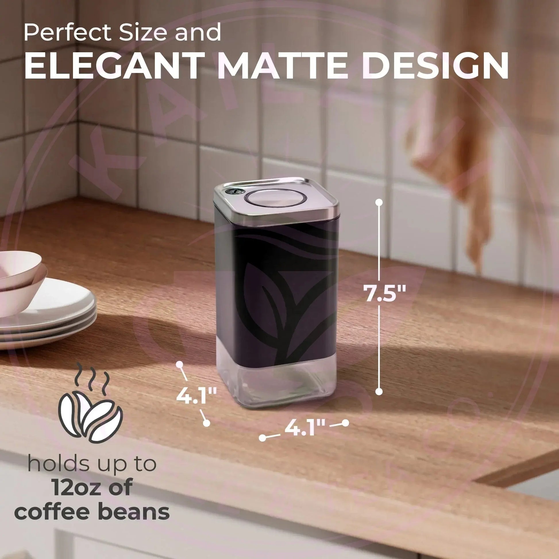 12oz Square Glass Storage Container, KF3021S Kaffe Products