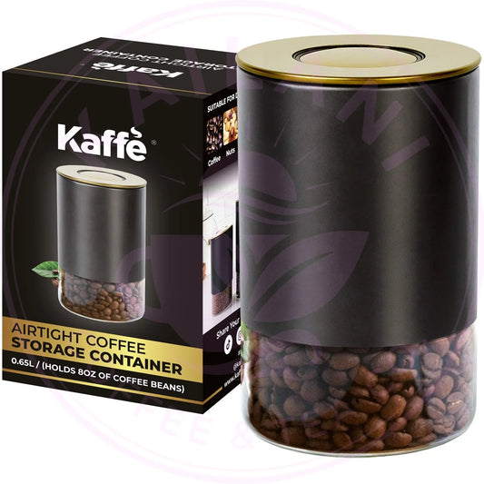 Glass Storage Container 8oz - Airtight Coffee Canister Kaffe Products