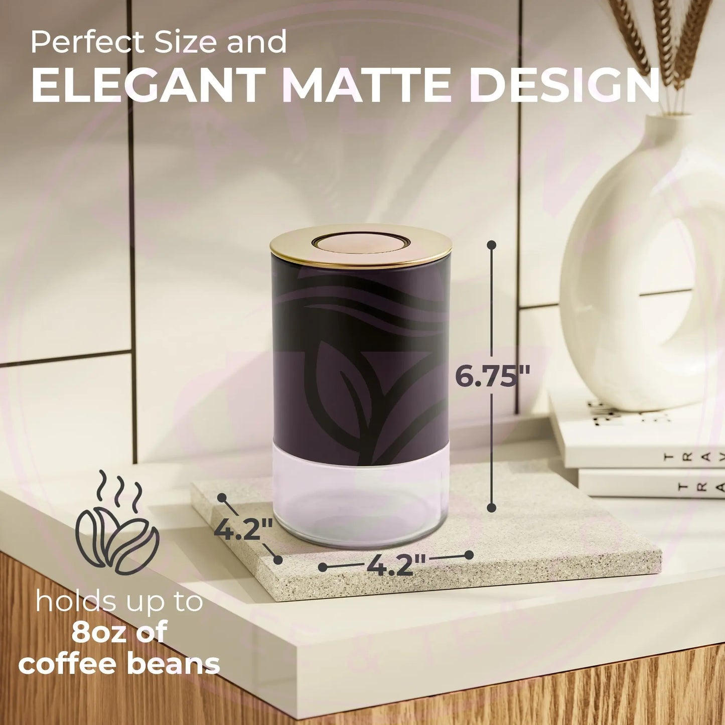 Glass Storage Container 8oz - Airtight Coffee Canister Kaffe Products