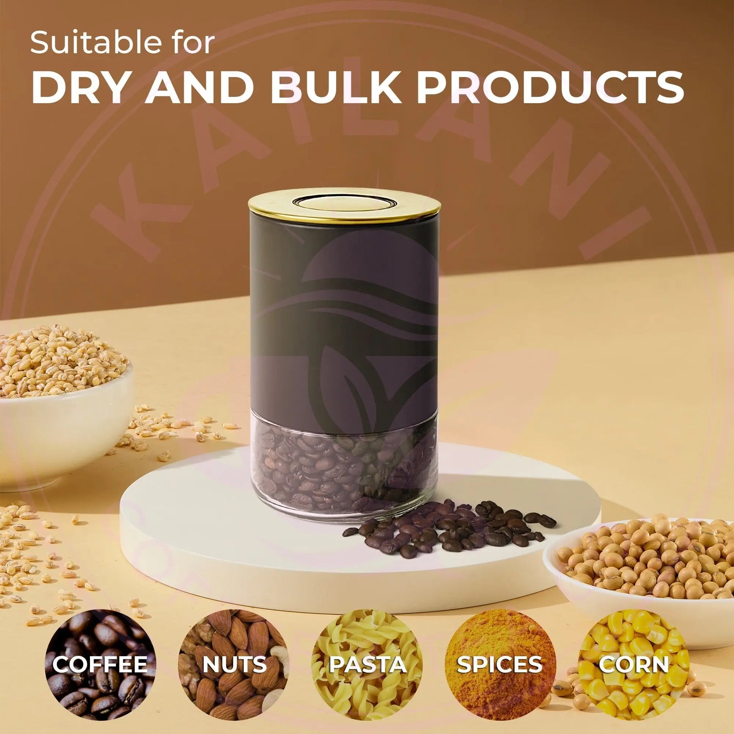 Glass Storage Container 8oz - Airtight Coffee Canister Kaffe Products