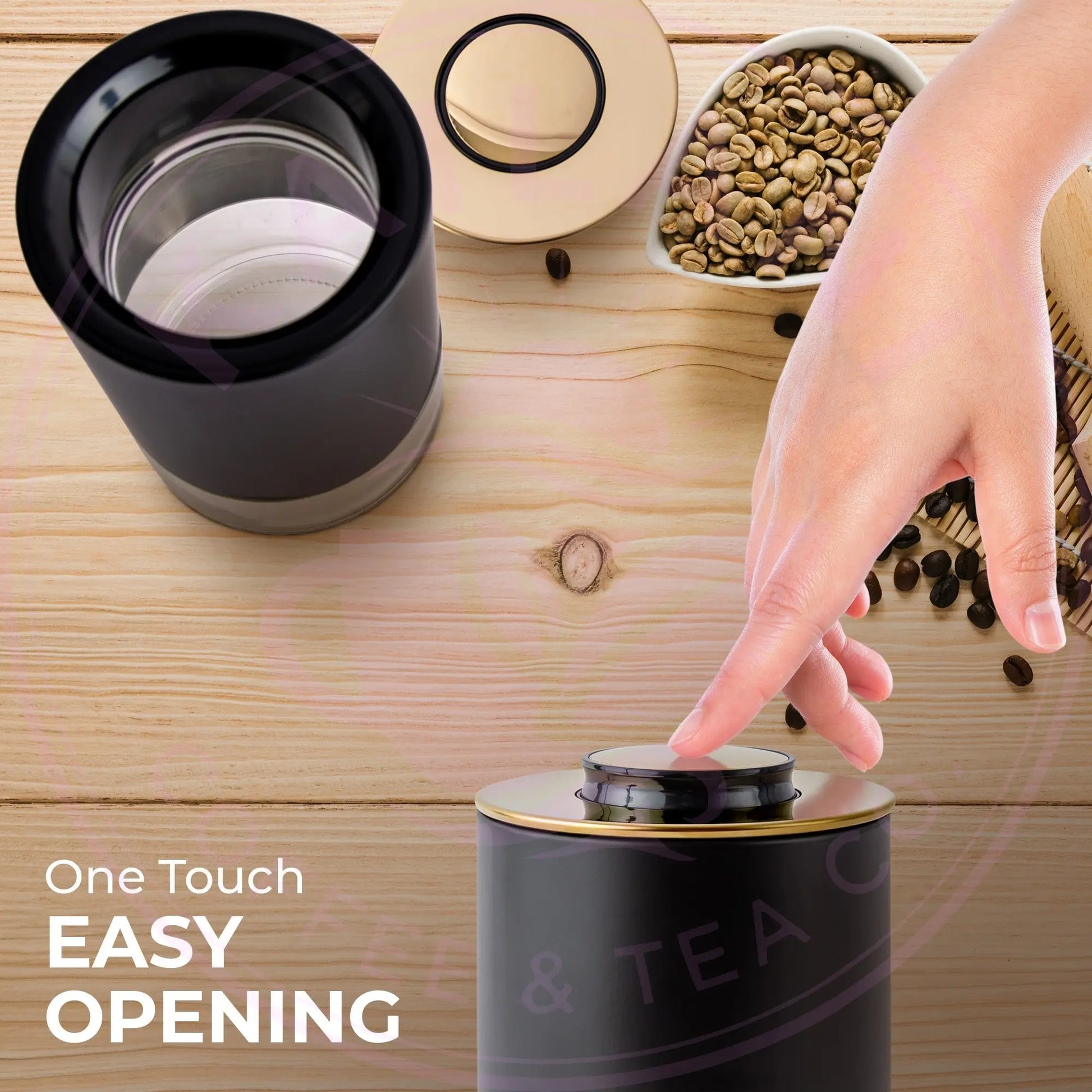 Glass Storage Container 8oz - Airtight Coffee Canister Kaffe Products