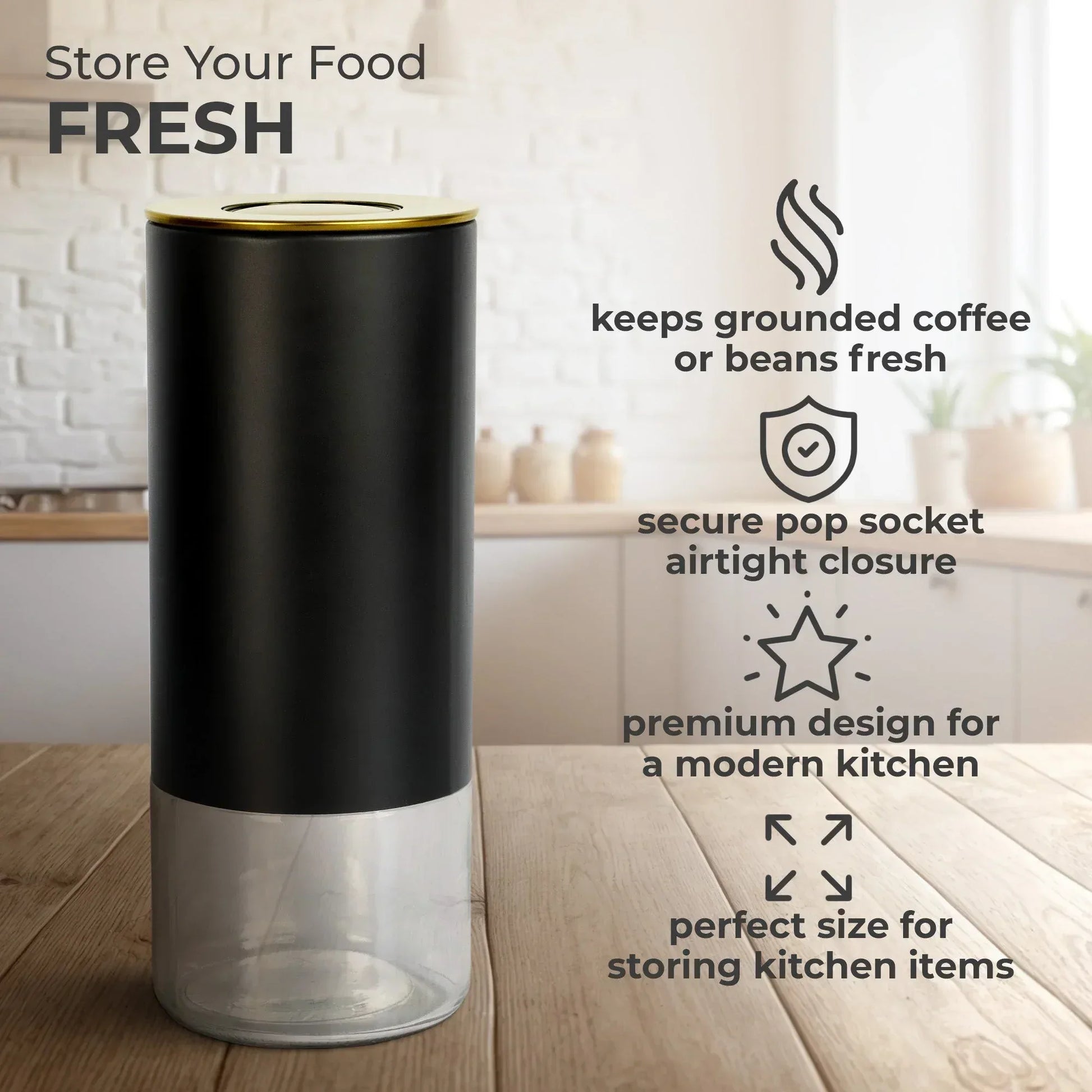 Glass Storage Container | 16oz Round Coffee Keeper - Kailani Coffee & Tea Co.