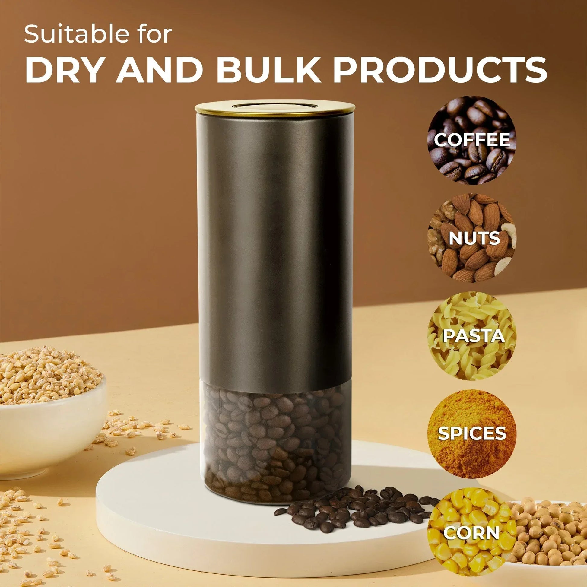 Glass Storage Container | 16oz Round Coffee Keeper - Kailani Coffee & Tea Co.