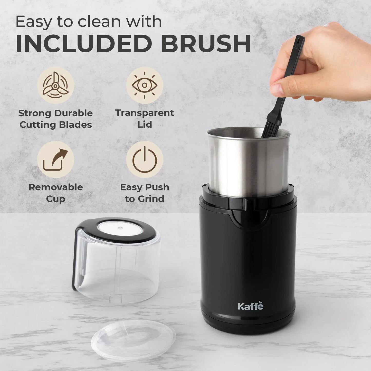 Blade Coffee Grinder with Removable Cup - Fast Fresh Grounds | KF5010 - Kailani Coffee & Tea Co.