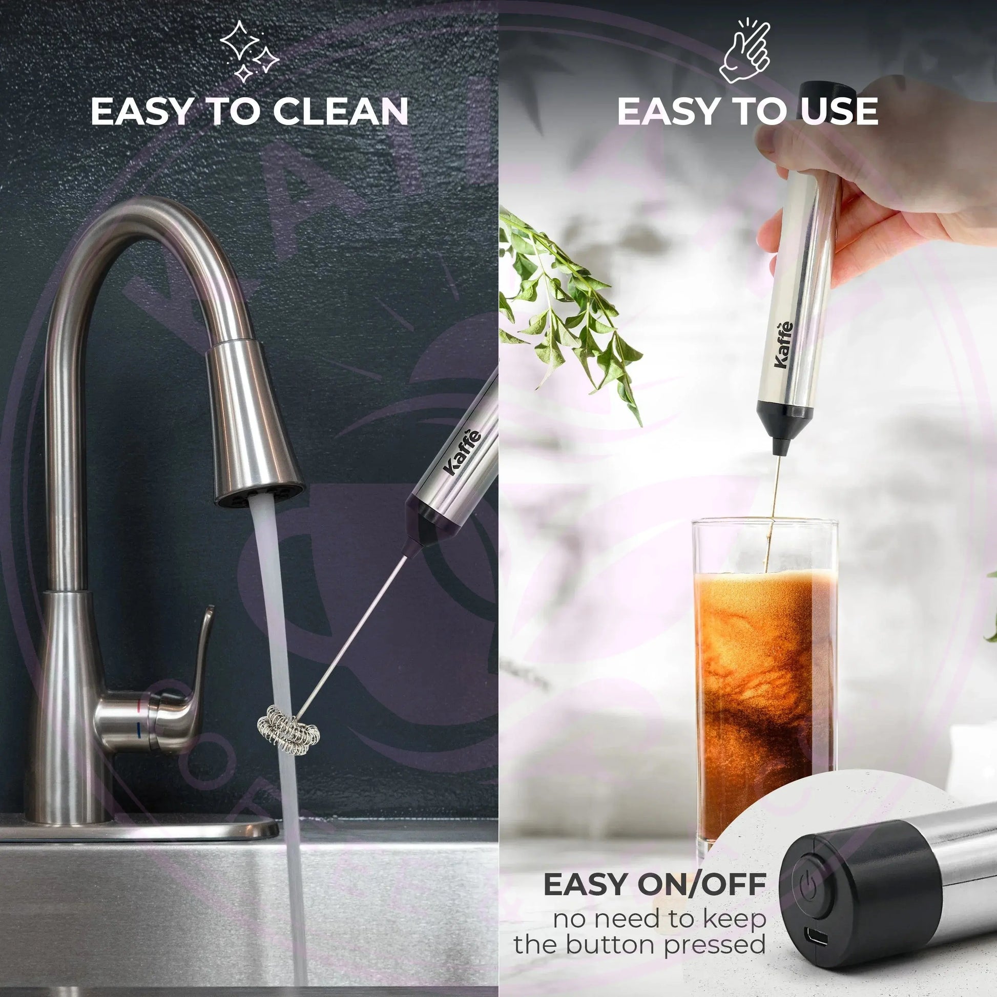 Handheld Milk Frother (USB Rechargeable), KF6022 Kaffe Products