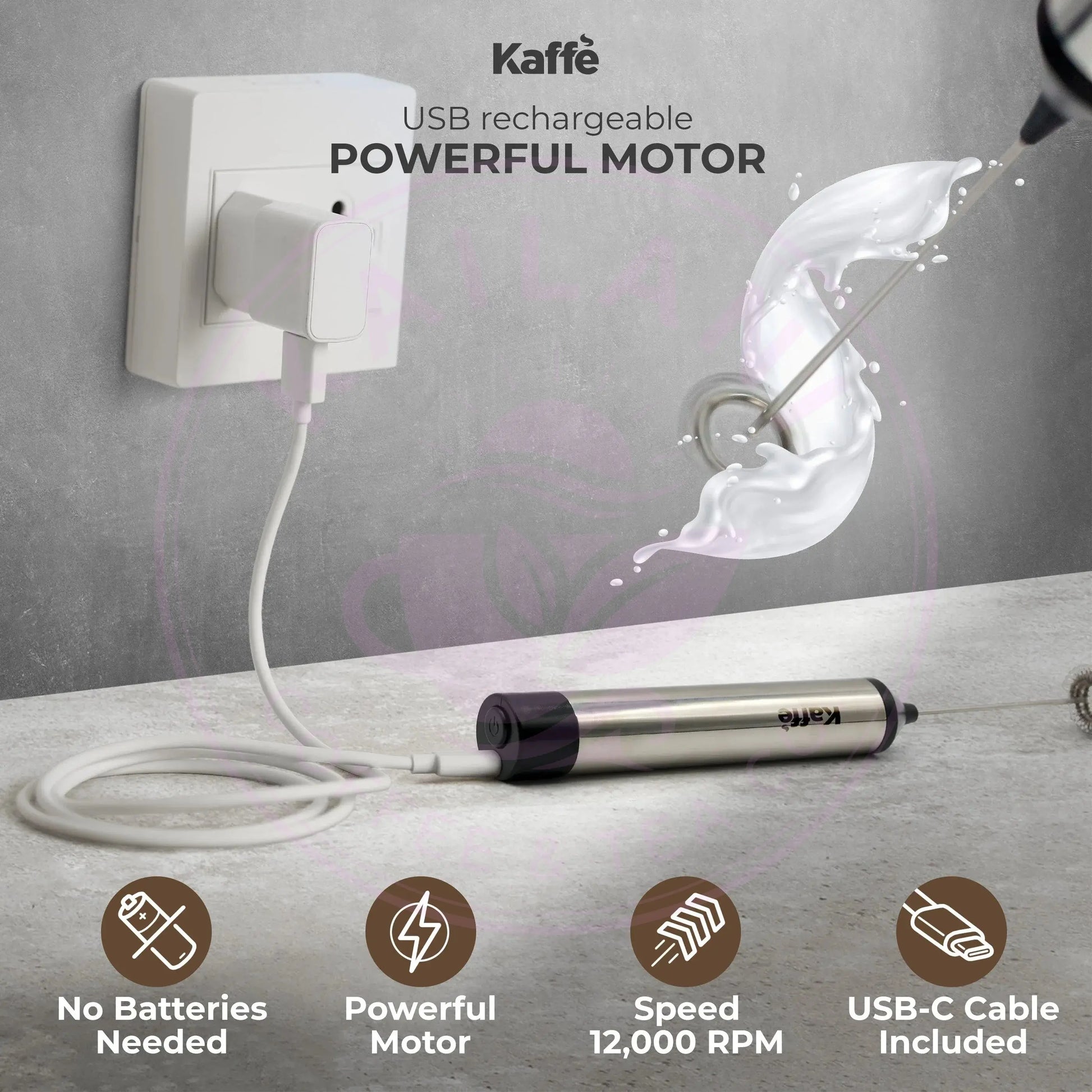 Handheld Milk Frother (USB Rechargeable), KF6022 Kaffe Products
