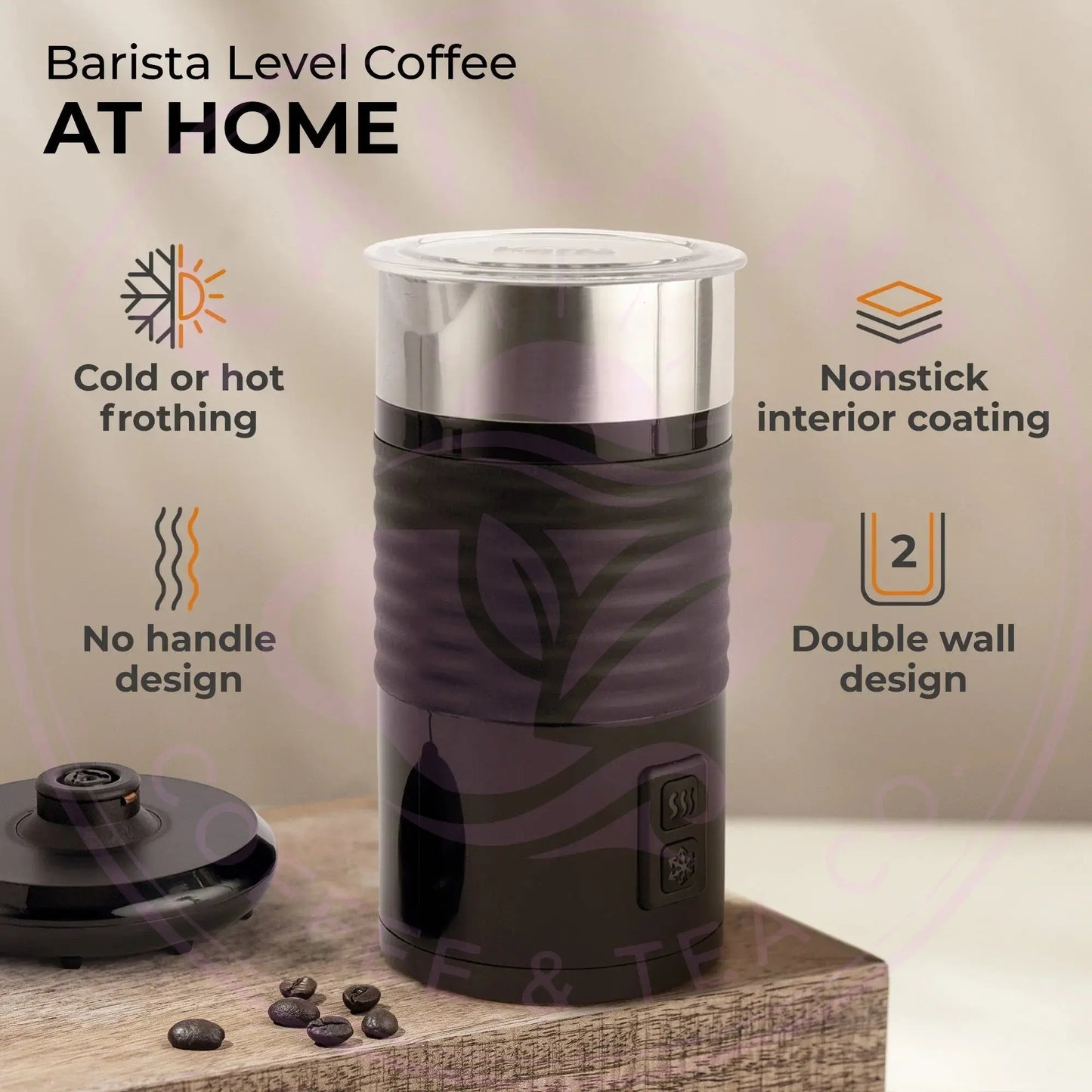 Pour-in Milk Frother w/ Silicone Base, KF6061 Kaffe Products